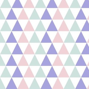 Pastel Triangles in stripes, violet, seaglass, cottoncandy