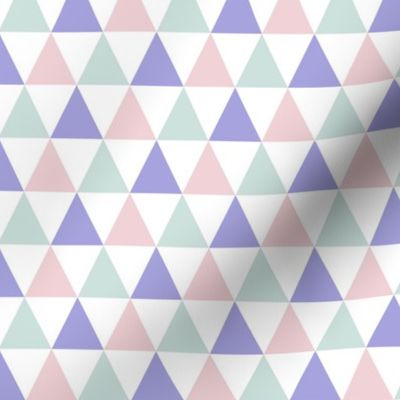 Pastel Triangles, violet, seaglass, cottoncandy