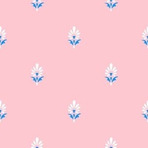 Ditsy Floral Buti Pattern (Pink and Blue)