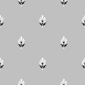 Ditsy Floral Buti Pattern (Grey)