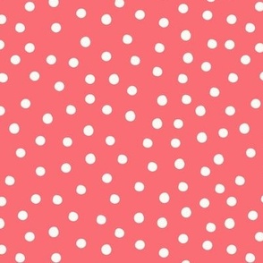 Coral Pink with White Dots 
