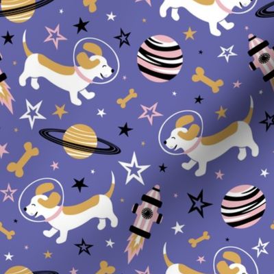 Bassets in Space (Periwinkle)