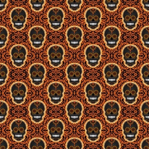 Dark Sugar Skulls Black and Orange - Small