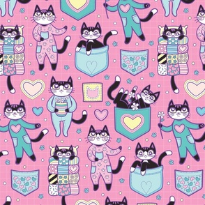 Cats Pajama Pockets Tuxedo Cats