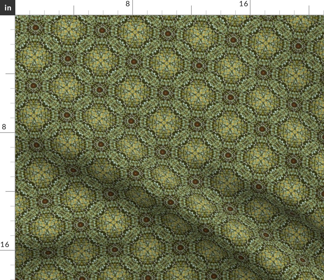 Sage Green and Gold Filigree, medium 