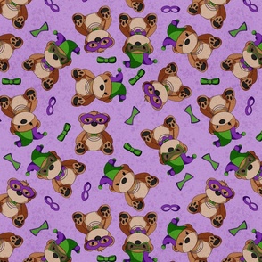 Mardi Gras Teddy Bears Scatter Large - Purple