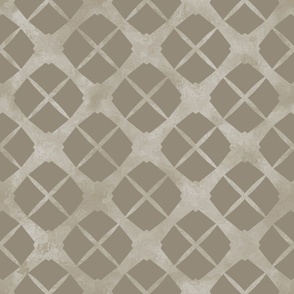 Taupe Diamond  and Cross Tiled, large