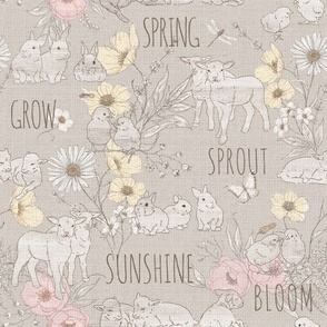 Spring on the Farm - beige