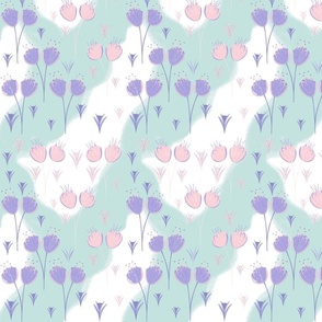 Blooming Bliss: An Illustration of Pink and Purple Flowers