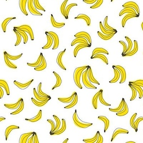 Bundle of Bananas - Yellow with Black Outlines