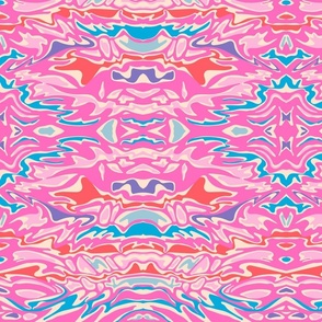 Flow Retro Mid-Century Modern Abstract Marbled Water Pattern in Hot Pink Blue Red Purple Y2K Colors - MEDIUM Scale - UnBlink Studio by Jackie Tahara