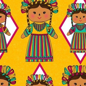 Muneca Pattern Yellow-Lg