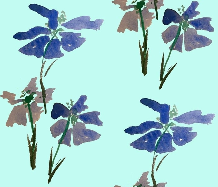 three blue flowers_1960s