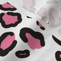 Leopard Spots Print Pattern - Pink Black White