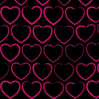 felt tip pen hearts - pink & black