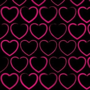 felt tip pen hearts - pink & black