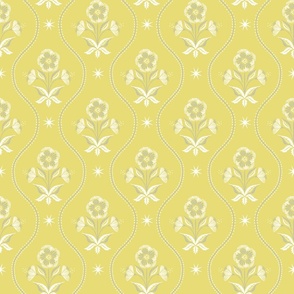 floral stripe/citrine background