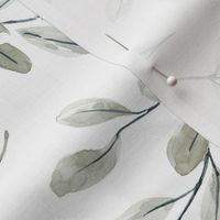 Boho Sage Green Eucalyptus Leaf Wallpaper Neutral Nursery