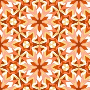 Orange, Brown and White Abstract Geometric Pattern