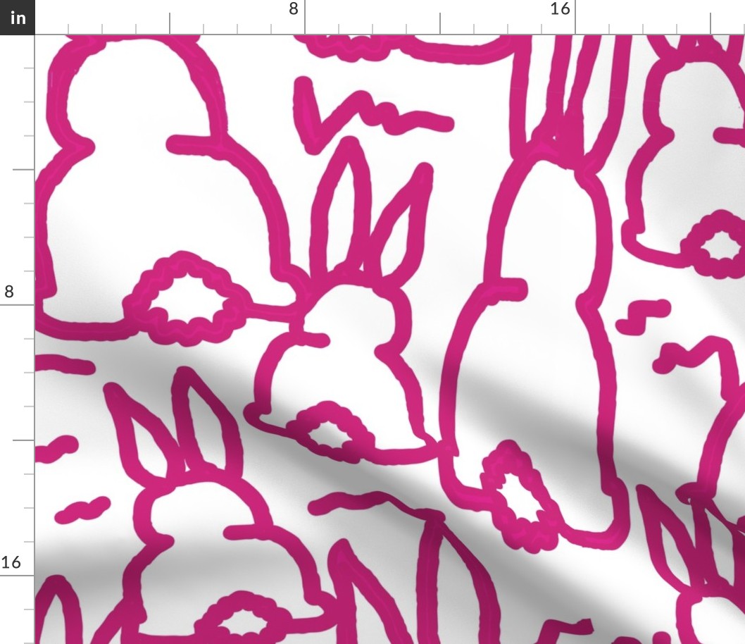 Pink Bunny Fabric Bunny Bottoms Large