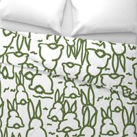 Olive Moss Green Bunny fabric