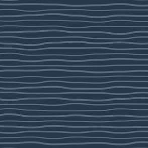 Wavy Stripe - Navy Tonal