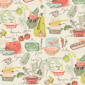 Vintage Retro Kitchen Pattern-Hero