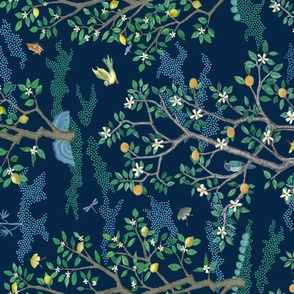 RAILROADED citrus_tree_navy_natural_scatter