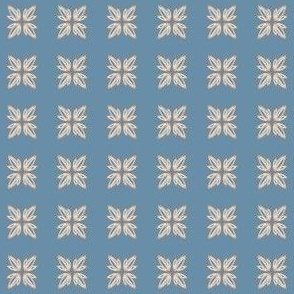 Square Florals - Yellow & White on Blue