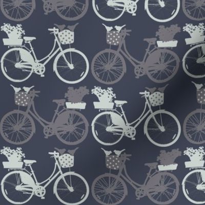 Bicycles on bluish grey