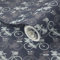 Bicycles on bluish grey