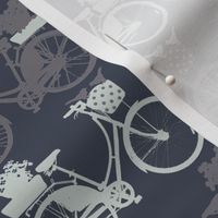 Bicycles on bluish grey