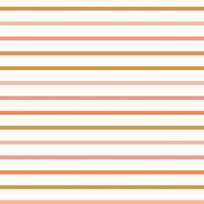 Boho Stripes with Coral, Pink, Orange, and Brown on Cream