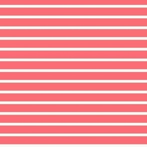 Coral Pink with White Stripes