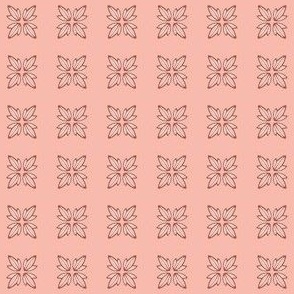 Square Florals - Red & White on Pink