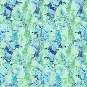 Tropical leaves banana leaf collage watercolor 
