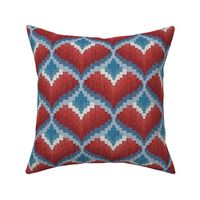 Bargello Heart in Red White and Blue
