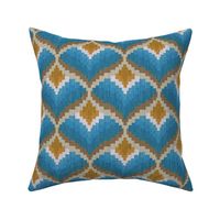 Bargello Heart in Turquoise and Gold