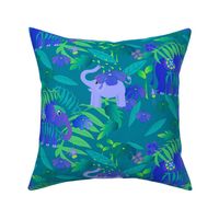 Boho Elephants evening blues