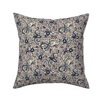 smaller - Celebrate your Uterus (floral snakes) navy mint