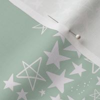 Mono Pastel Stars - Mint Green