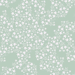 Mono Pastel Stars - Mint Green