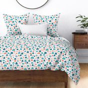 Large Cut Out Shapes Abstract Geometrics Teal Pink Blue