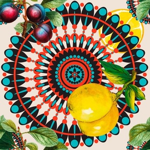 Mediterranean,Tuscan style,lemons,olives pattern 