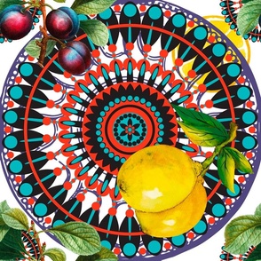 Mediterranean,Tuscan style,lemons,olives pattern 