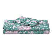 Green Silver Floral Abstract Oversize