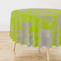 Green Silver Floral Abstract Oversize