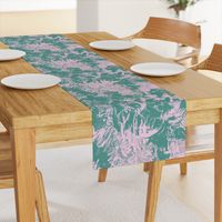 Green Silver Floral Abstract Oversize