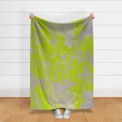 Green Silver Floral Abstract Oversize