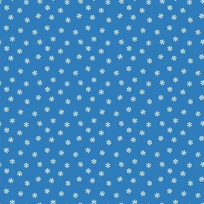 Winter Flurry 2  - Small Snowflakes on Blue - Small Print